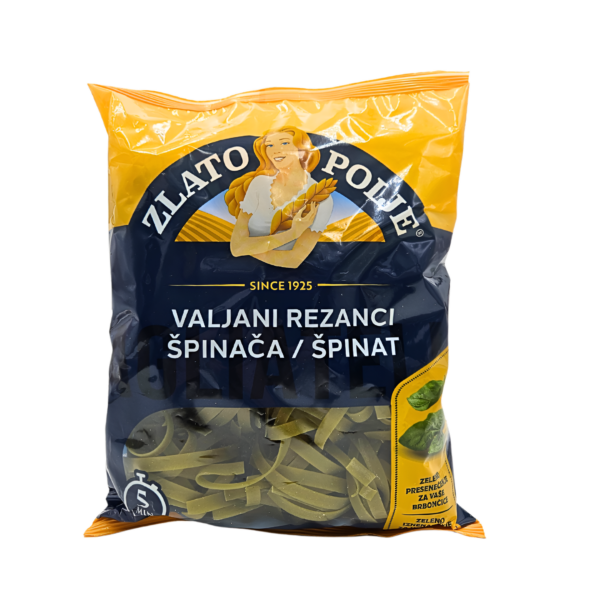Valjani rezanci sa špinatom,400g Zlato Polje